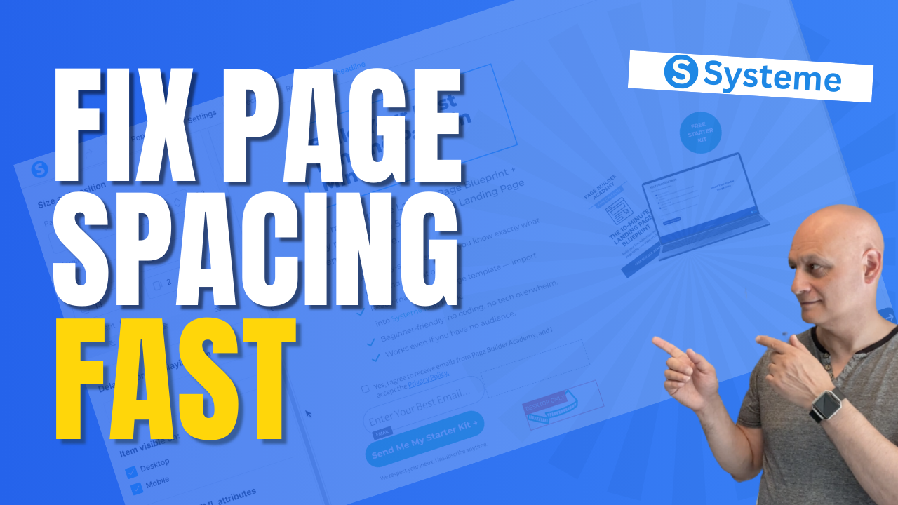 How to adjust spacing and padding in Systeme.io
