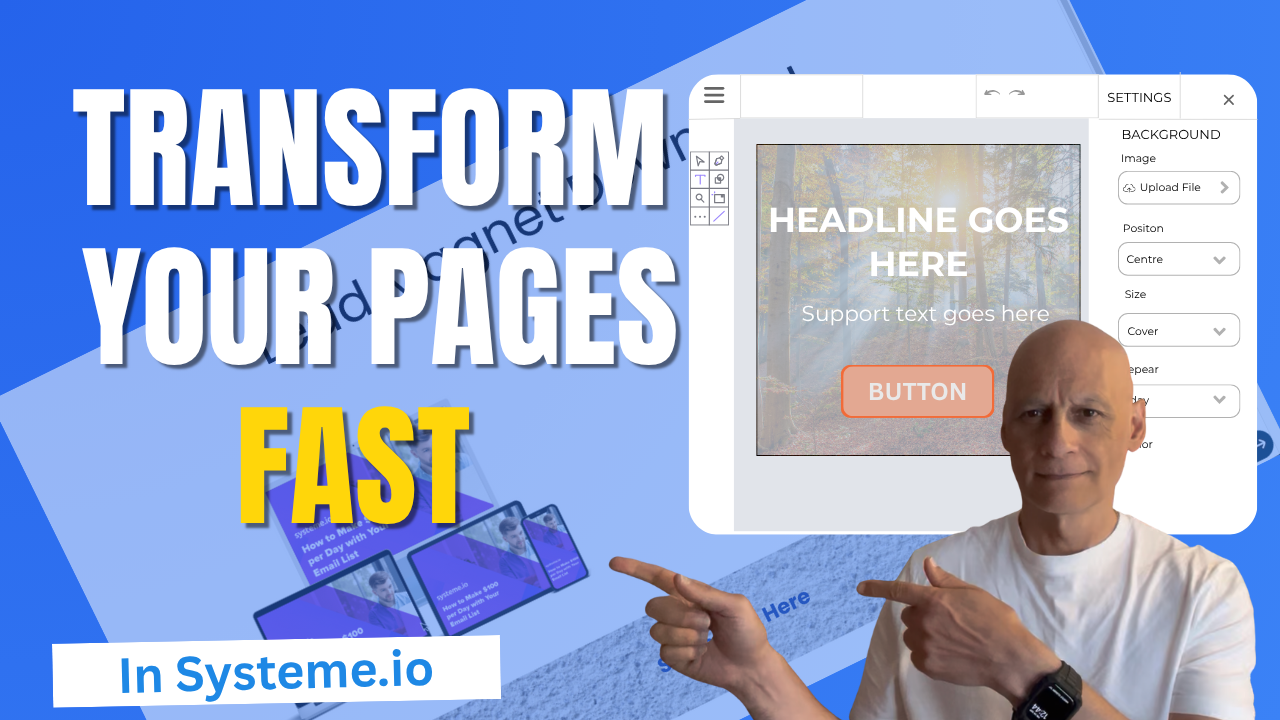 How to add an image background section in Systeme.io